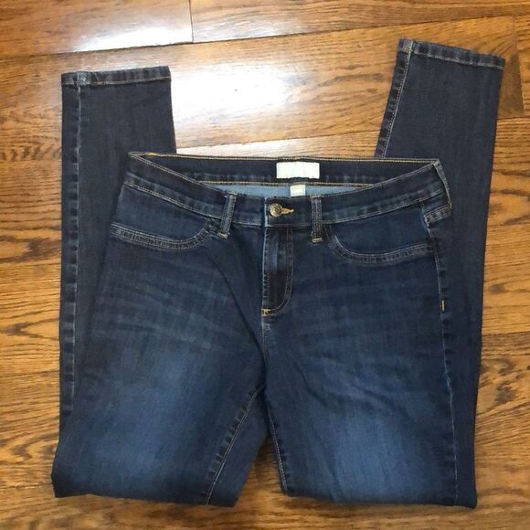 BANANA REPUBLIC Women’s Dark Wash Skinny Denim Low Rise Jeans Sz 8 30/29 - Picture 1 of 8
